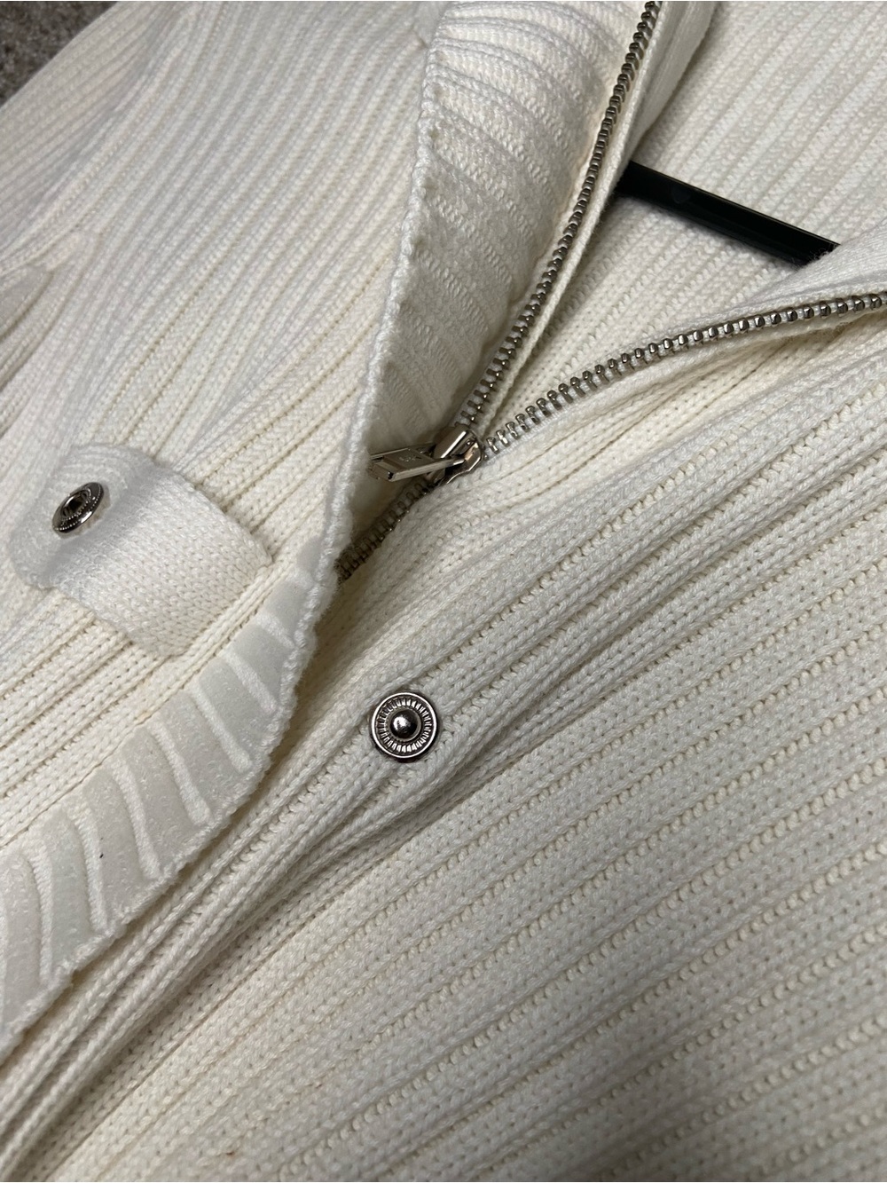 Moda International Cream Ribbed Toggle Cardigan - Picture 2 of 4